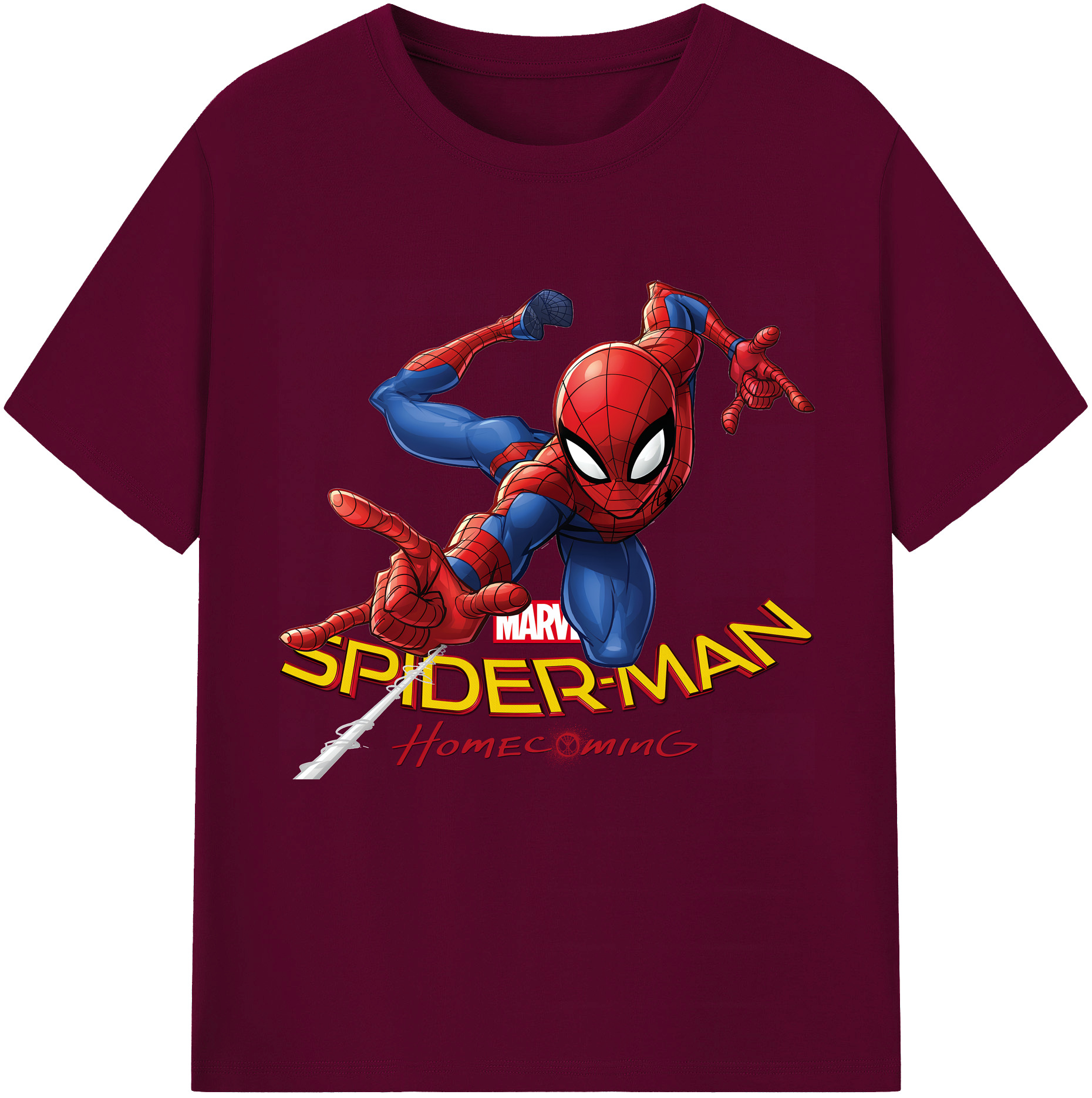 Spider Man スパイダーマン レディースカジュアルプリントTシャツ（綿100％）